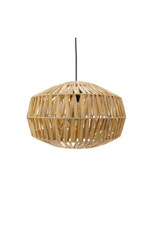 Sheldon Hanglamp - E27 - Ø 38 cm - Zwart/Natuurlijk/Bruin - Papier