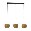 EGLO Sheldon Hanglamp - E27 - 91 cm - Zwart/Natuurlijk/Bruin - Papier