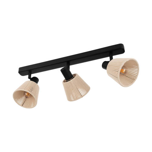 EGLO Seagard Spot - E14 - 52 cm - Zwart/Crème - Kantelbaar Opbouwspot Ecru afbeelding