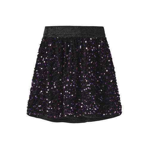 NAME IT KIDS korte rok met pailletten paars Meisjes Polyester All over print - maat 152 afbeelding