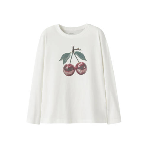 NAME IT KIDS longsleeve wit Meisjes Katoen Ronde hals Printopdruk - maat 116 afbeelding