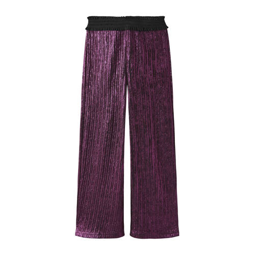 NAME IT KIDS loose casual broek paars Meisjes Polyester Effen - maat 128 - glitter afbeelding