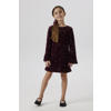 NAME IT KIDS A-lijn jurk met pailletten donkerrood