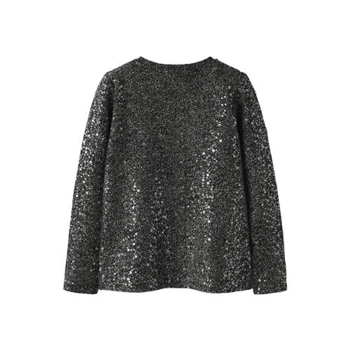 NAME IT KIDS blousetop zwart met pailletten Meisjes Polyester Ronde hals - maat 158/164 afbeelding