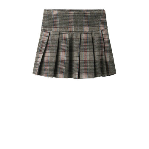 NAME IT KIDS geruite korte rok bruin Meisjes Polyester Ruit - maat 128 afbeelding