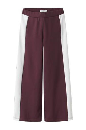 wide leg casual broek donkerrood