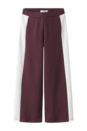 wide leg casual broek donkerrood