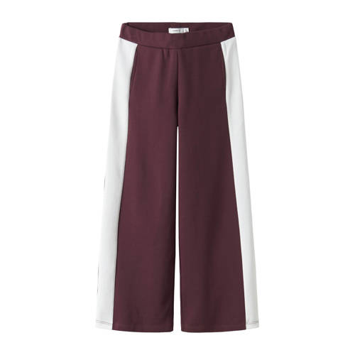 NAME IT KIDS wide leg casual broek donkerrood Meisjes Polyester Meerkleurig - maat 158 afbeelding