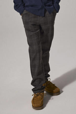 slim casual broek donkergrijs melange
