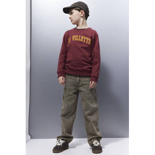NAME IT KIDS sweater roodbruin Tekst - maat 146/152 afbeelding