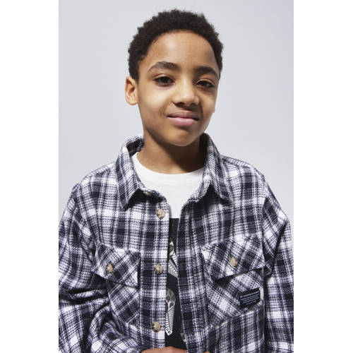 NAME IT KIDS geruite overhemd zwart Jongens Katoen Button down Ruit - maat 122/128 afbeelding