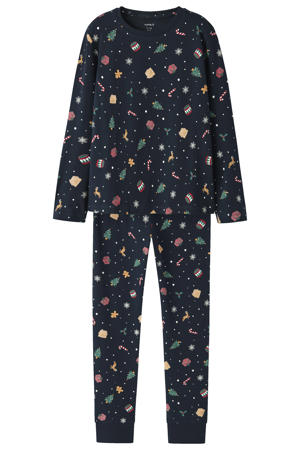kerstpyjama  donkerblauw