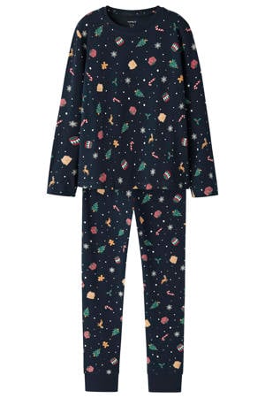 kerstpyjama  donkerblauw