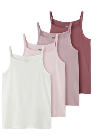 hemd - s/lila/roze/wit (set van 4 paar)