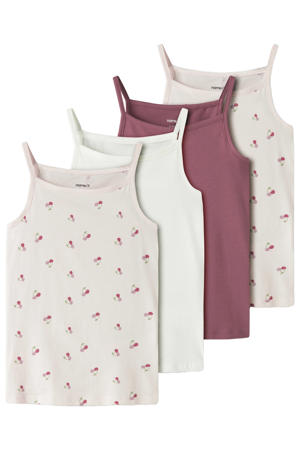hemd NKFSTRAP - s/roze/wit (set van 4 paar)