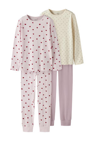 pyjama - roze/lila/ecru (set van 2)