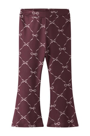 flared legging donkerrood
