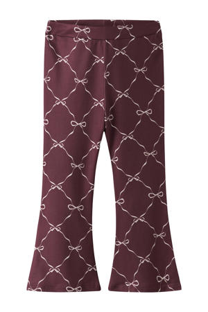 flared legging donkerrood