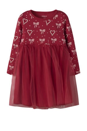 midi jurk donkerrood