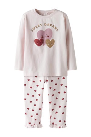 pyjama met hartjes lichtroze