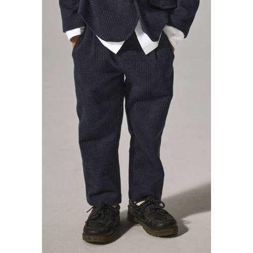 NAME IT MINI casual broek met ruitdessin donkerblauw Jongens Polyester - maat 92 afbeelding