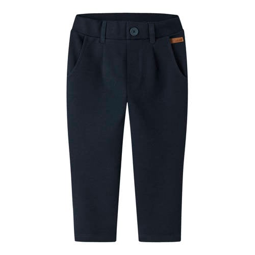NAME IT MINI casual broek met rextuur marine Blauw Jongens Polyester Effen - maat 116 afbeelding