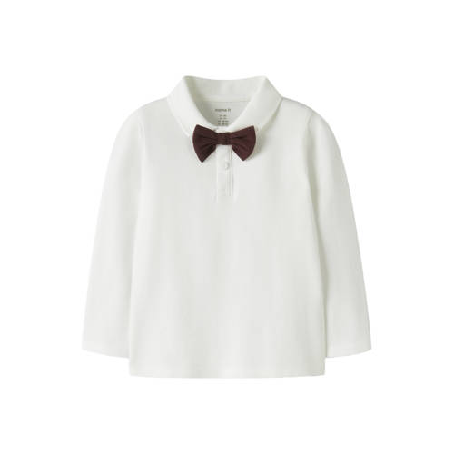 NAME IT MINI polo wit Jongens Stretchkatoen Polokraag Effen - maat 122/128 afbeelding
