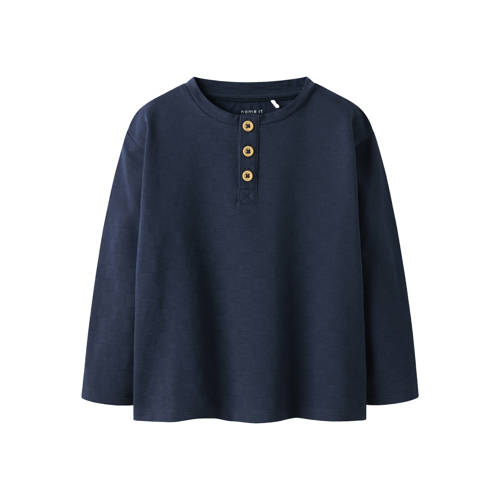 NAME IT MINI polo donkerblauw Jongens Katoen Polokraag Effen - maat 92 afbeelding
