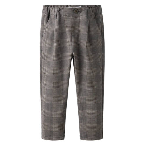 NAME IT MINI slim casual broek zwart Jongens Polyester Ruit - maat 80 afbeelding