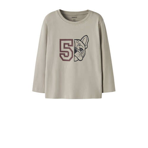 NAME IT MINI longsleeve Beige Jongens Stretchkatoen Ronde hals Printopdruk - maat 92 afbeelding