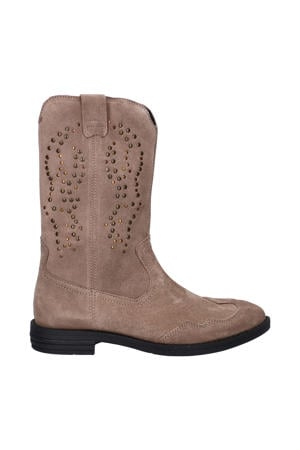 suède cowboylaarzen beige