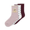 NAME IT MINI sokken - donkerrood/roze/wit (set van 3)