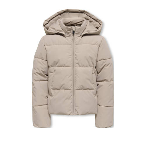 KIDS ONLY GIRL gewatteerde jas lichtbruin Meisjes Polyester Capuchon Effen - maat 116 afbeelding
