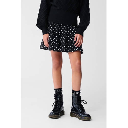 Shoeby midi rok met stippen zwart Meisjes Polyester Stip - maat 146/152 afbeelding