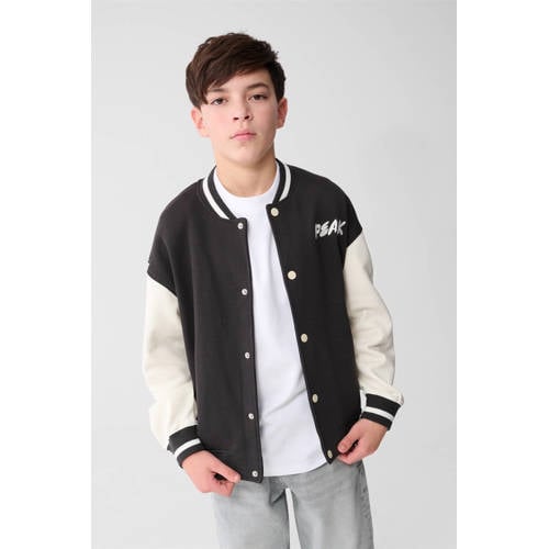 Shoeby baseball jacket antraciet Jas Grijs Jongens Katoen Ronde hals Effen - maat 134/140 afbeelding