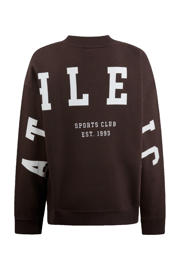 thumbnail: Shoeby relaxed sweater met backprint donkerbruin