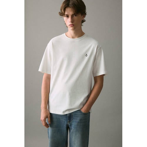 MANGO TEEN T-shirt met backprint wit Jongens Katoen Ronde hals Backprint - maat 164(XS) afbeelding