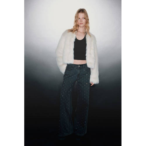MANGO TEEN Wide leg wide leg jeans grey denim Grijs Effen - maat 172(L) afbeelding