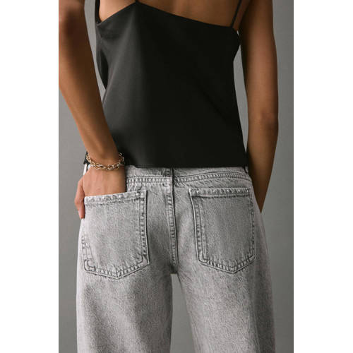 MANGO TEEN straight leg grey denim Jeans Grijs Effen - maat 168(M) afbeelding