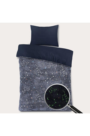 velours glow in the dark dekbedovertrek kinderbed (140x200 cm)