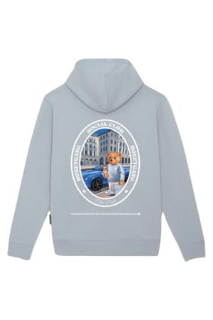 hoodie met backprint lichtblauw