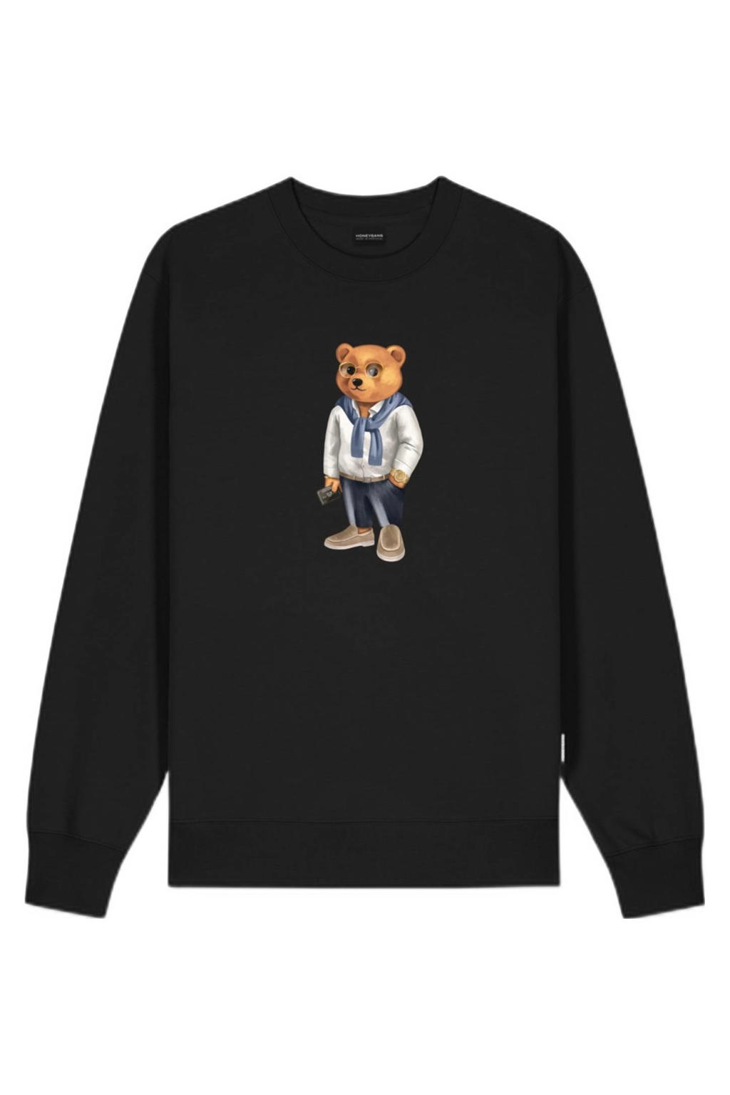 Zwarte jongens Baron Filou Honeygang sweater met printopdruk en lange mouwen