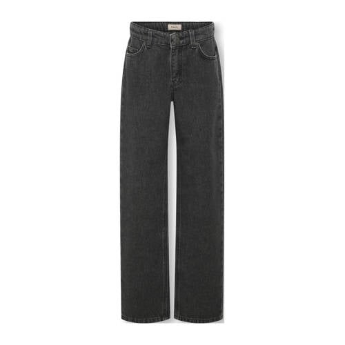 KIDS ONLY GIRL wide leg high waist wide leg jeans black denim Zwart Effen - maat 128 afbeelding