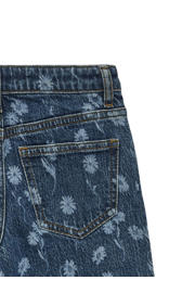 thumbnail: VERO MODA GIRL wide leg high waist gebloemde wide leg jeans medium blue denim