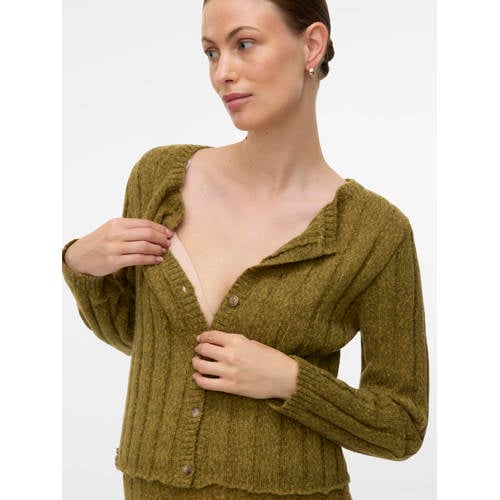 MAMALICIOUS zwangerschaps vest groen gebreid Dames Polyester Ronde hals - maat S afbeelding