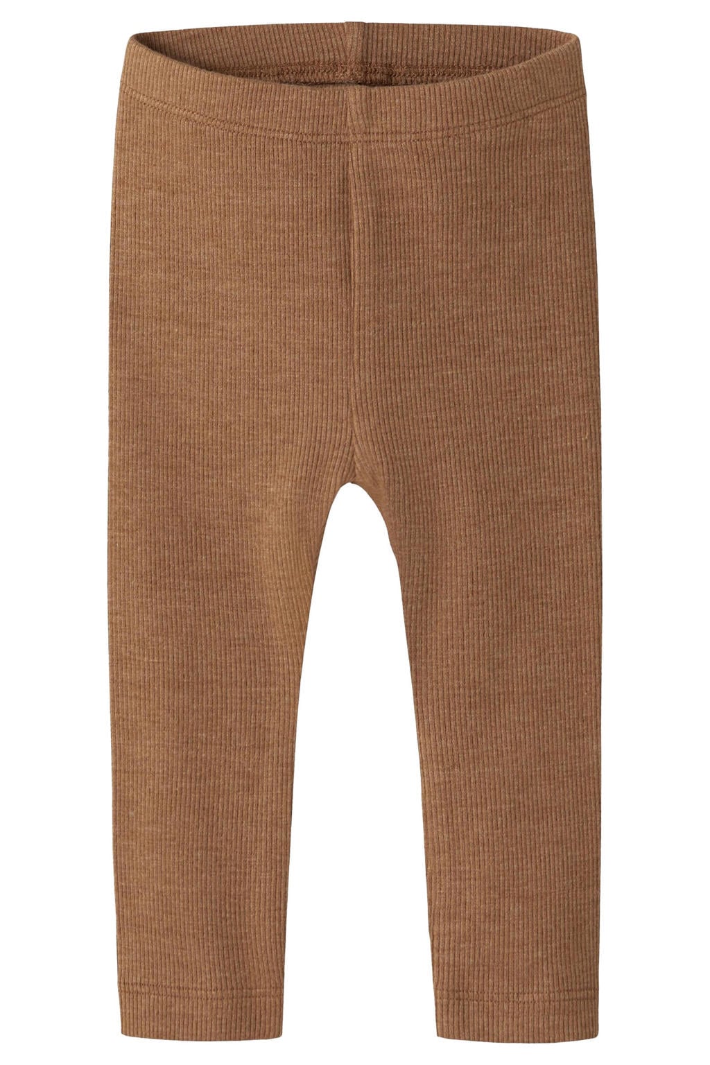 Bruine NAME IT BABY skinny babybroek van stretchkatoen met regular waist, elastische inzet en effen