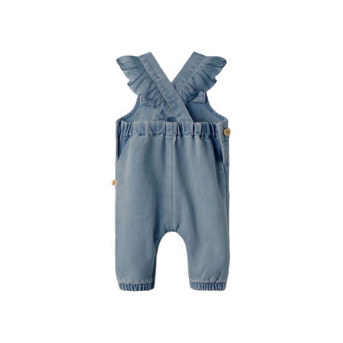 LIL' ATELIER BABY denim [[Clusterkenmerk Pasvorm/fit]] tuinbroek medium blue denim Blauw - maat 80 afbeelding