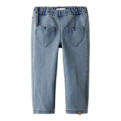 LIL' ATELIER MINI loose fit loose fit jeans medium blue denim Blauw Effen - maat 104 afbeelding
