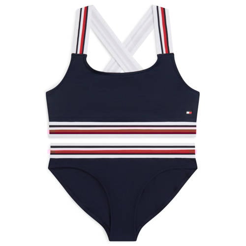 Tommy Hilfiger crop bikini donkerblauw Meisjes Nylon Meerkleurig