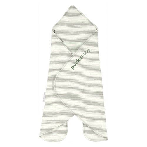 Puckababy Newborn wikkeldeken The Gogo 0-7 mnd Ecru/groen Streep afbeelding